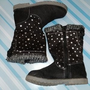 Self Esteem Boots size 8 Black with silver stars